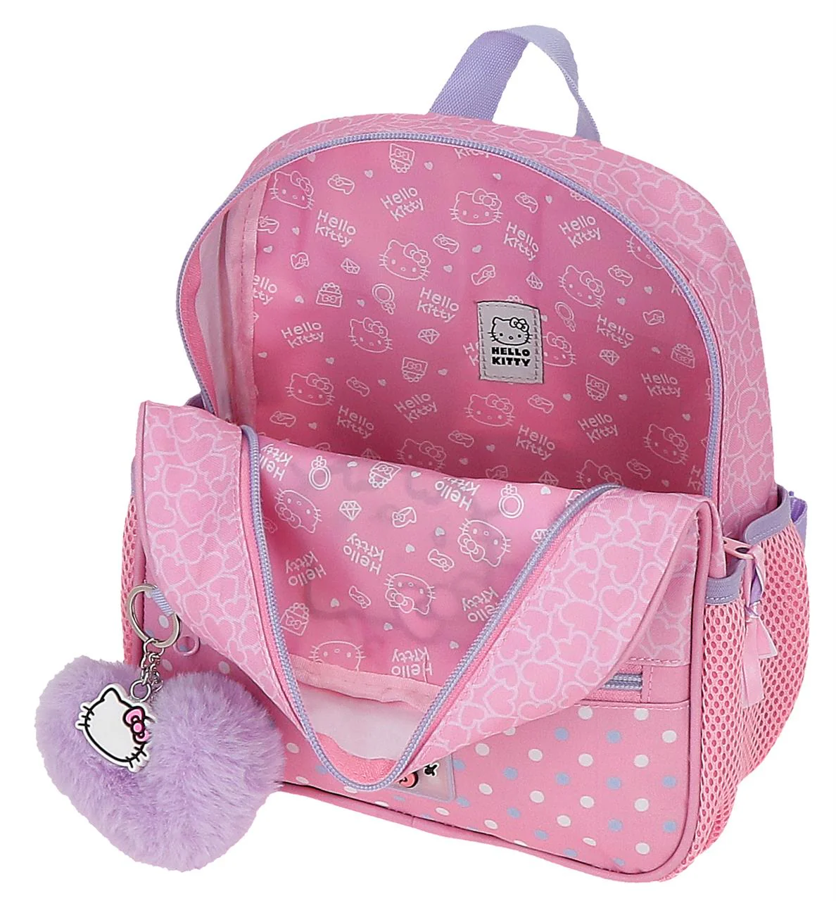 20321T1 MOCHILA ADAP. 25CM. C/CARRO. HELLO KITTY HEARTS & DO - Image 2