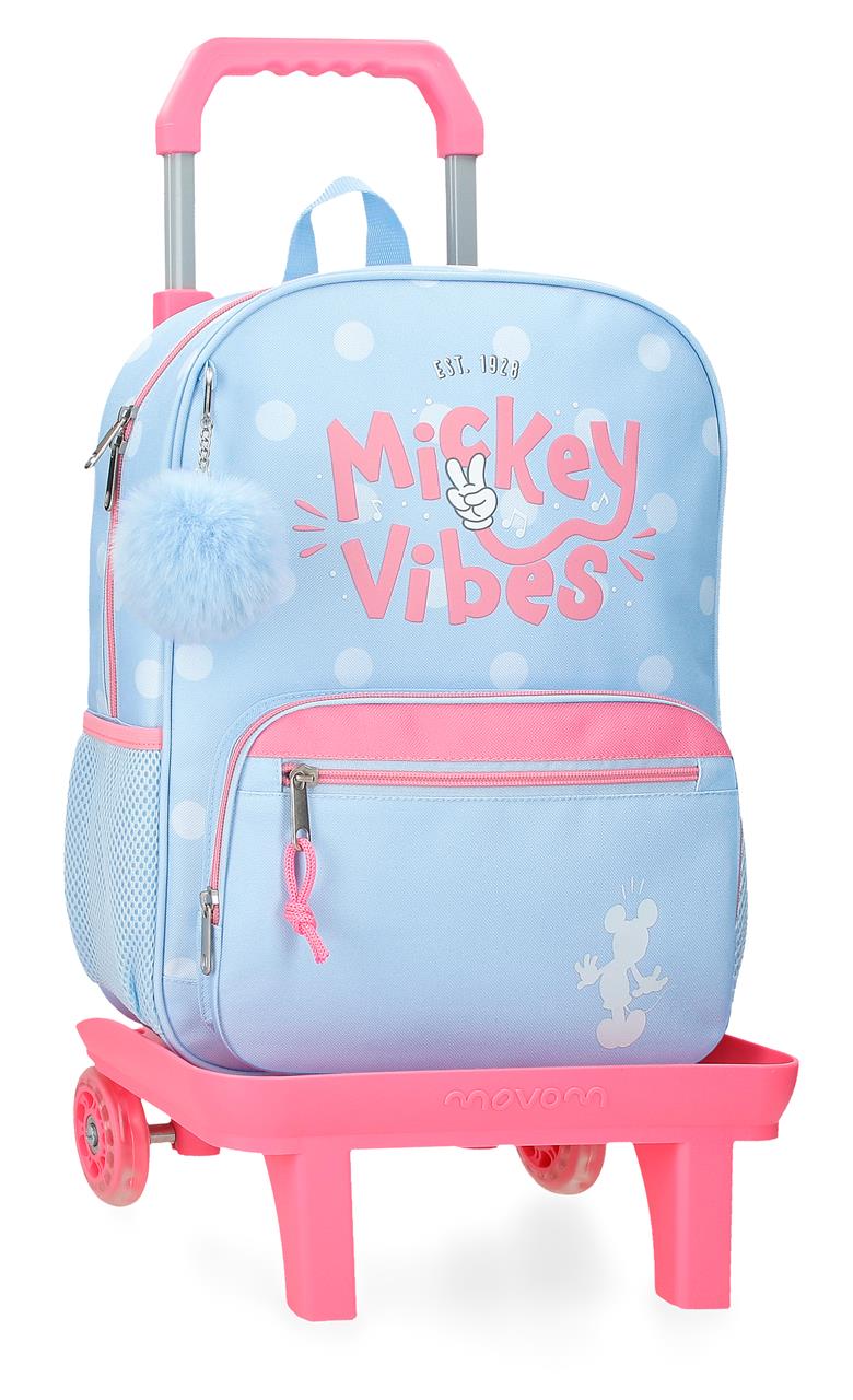 31326T1 MOCHILA ADAP. 38CM. C/CARRO. MICKEY VIBES
