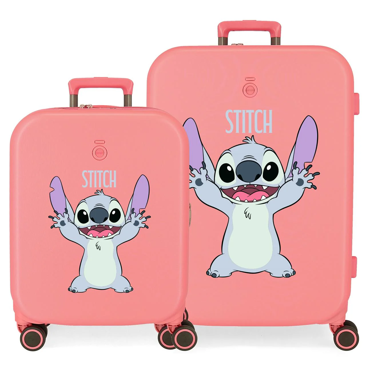 3199541 SET/2 TROLLEY ABS 55-70CM.4R. STITCH PLAYFUL CORAL