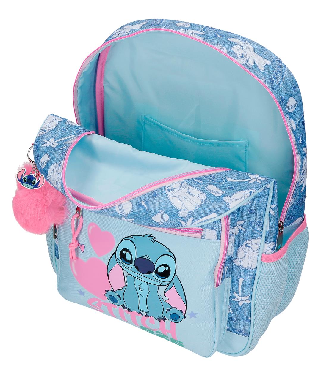32923V1 MOCHILA ADAP. 38CM. C/CARRO. STITCH HEARTS - Image 3