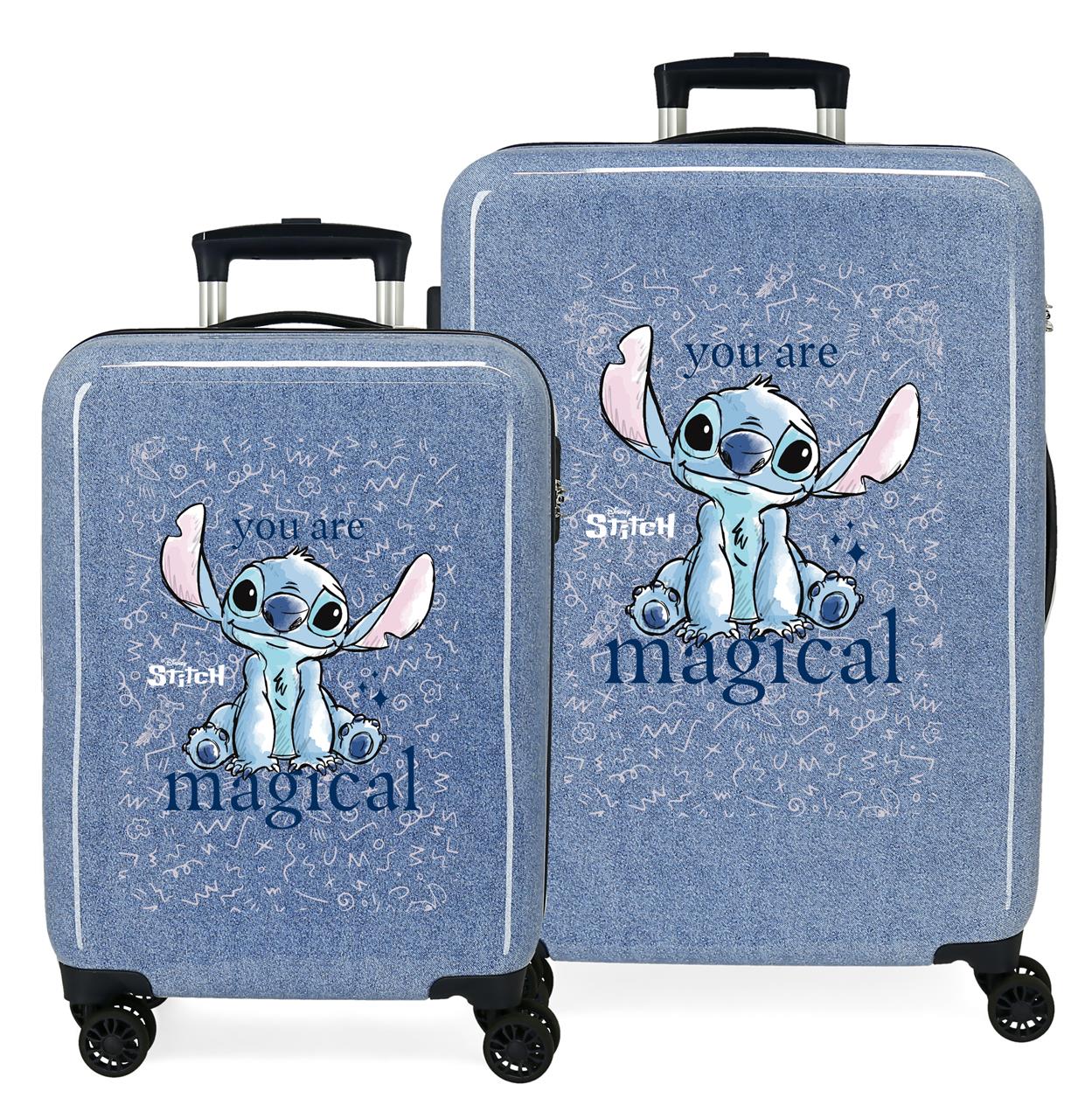 3851422 SET 2/TROLLEY ABS 55-65CM.4R.STITCH YOU ARE MAGICA