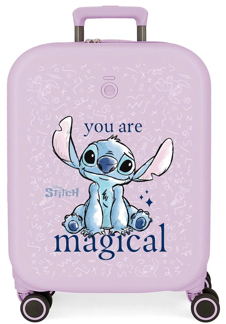 3859123 TROLLEY ABS 55CM.4R.STITCH YOU ARE MAGICAL LILA