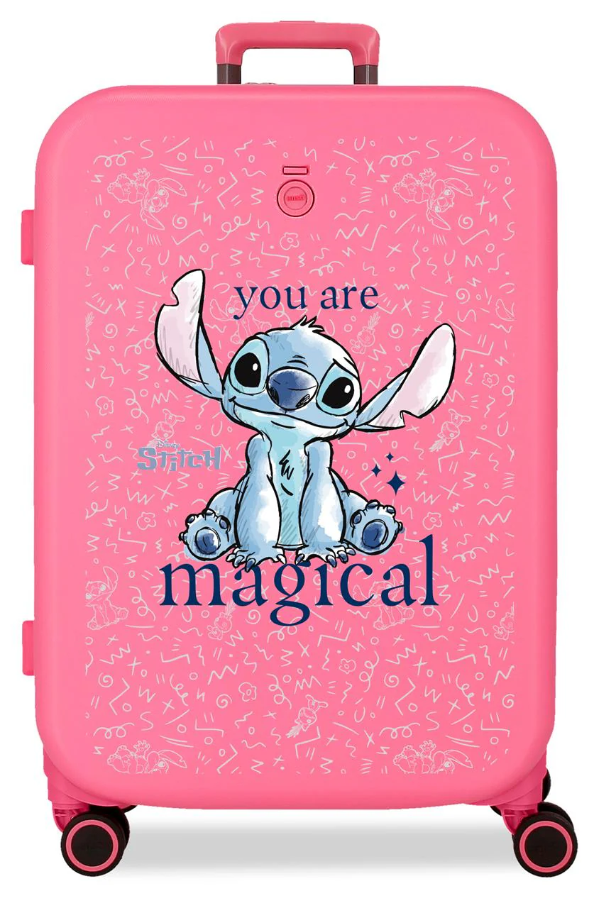 3859225 TROLLEY ABS 70CM.4R.STITCH YOU ARE MAGICAL FUCSIA