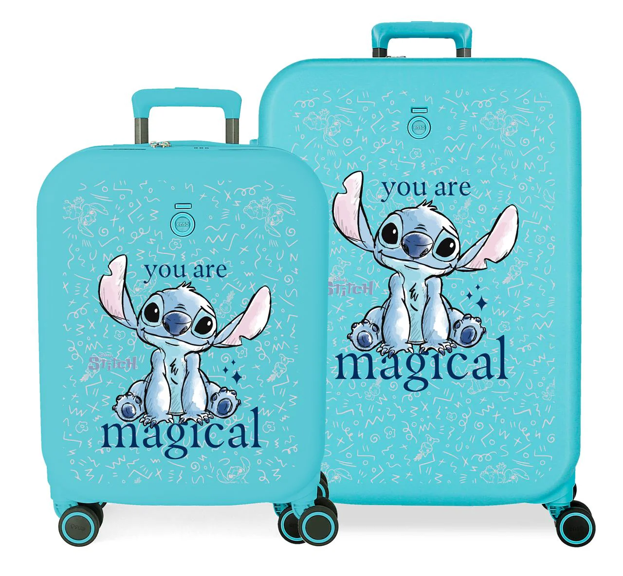 3859524 SET/2 TROLLEY ABS 55-70CM.4R.STITCH YOU ARE MAGICAL