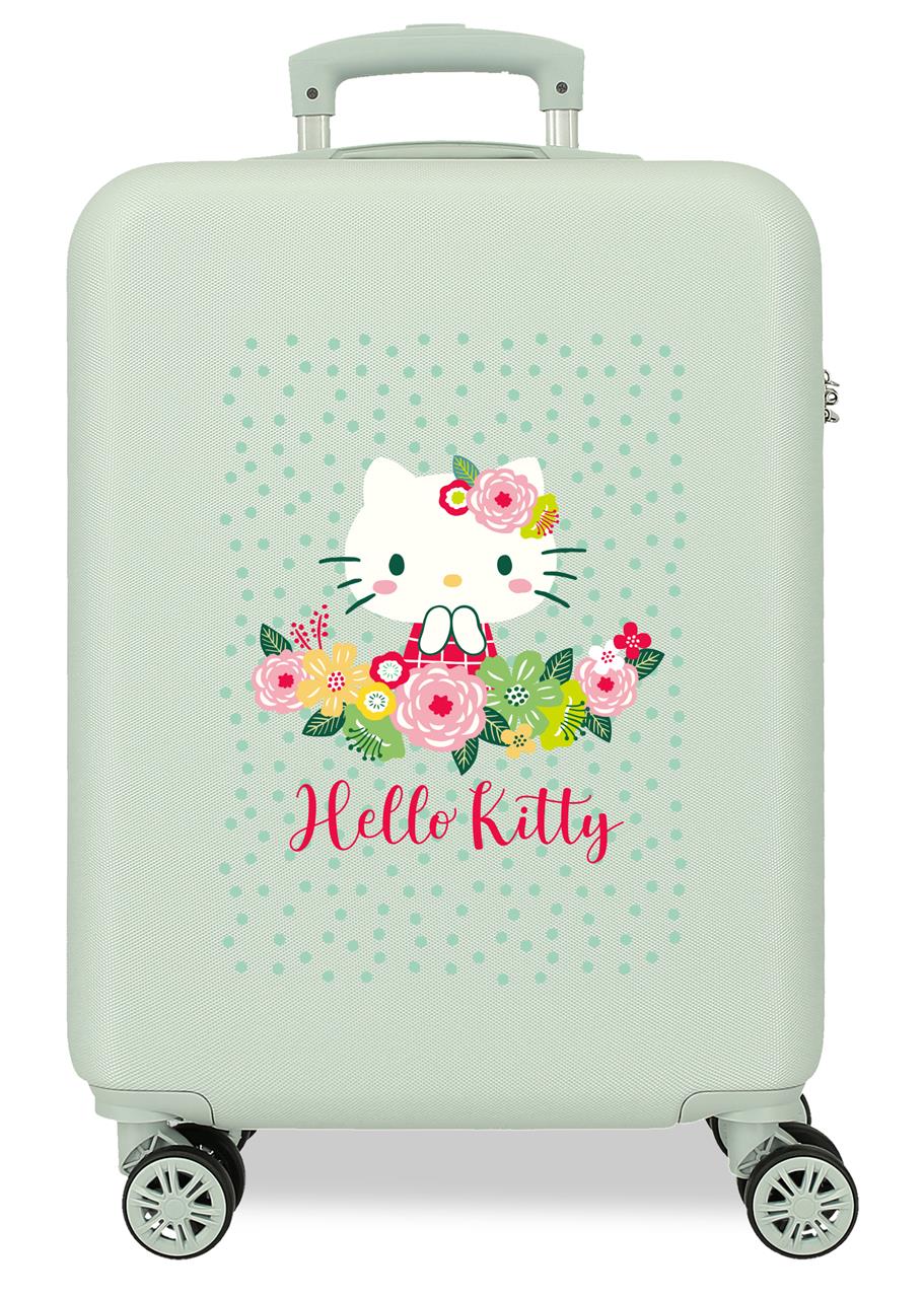 4121111 TROLLEY ABS 55CM. 4R. FLORAL KITTY