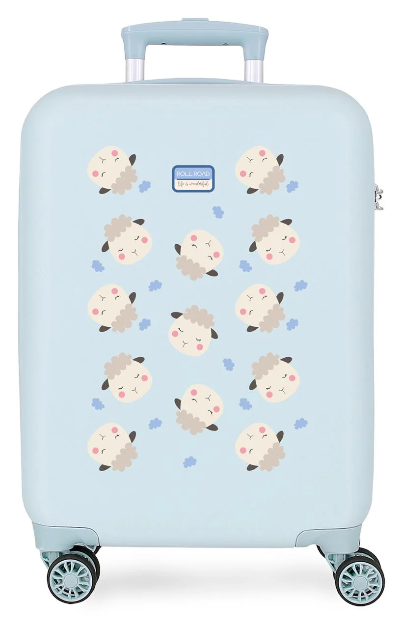 4191111 TROLLEY ABS 55CM. 4R. RR BABY PETS SHEEPS AZUL CLARO