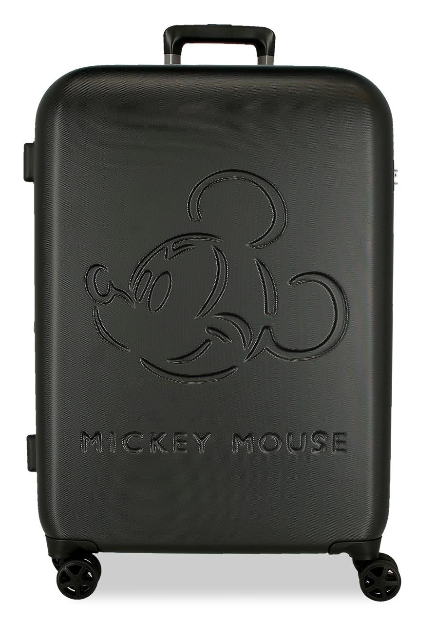 5418821 TROLLEY ABS 70CM. C/EXT. 4R. MICKEY GOOD TRIP NEGRO
