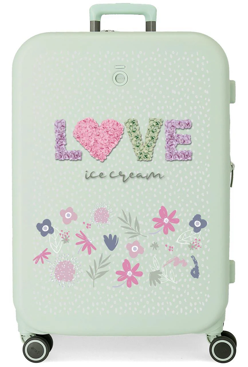 9569224 TROLLEY ABS 70CM. 4R. ENSO LOVE ICE CREAM VERDE MENT