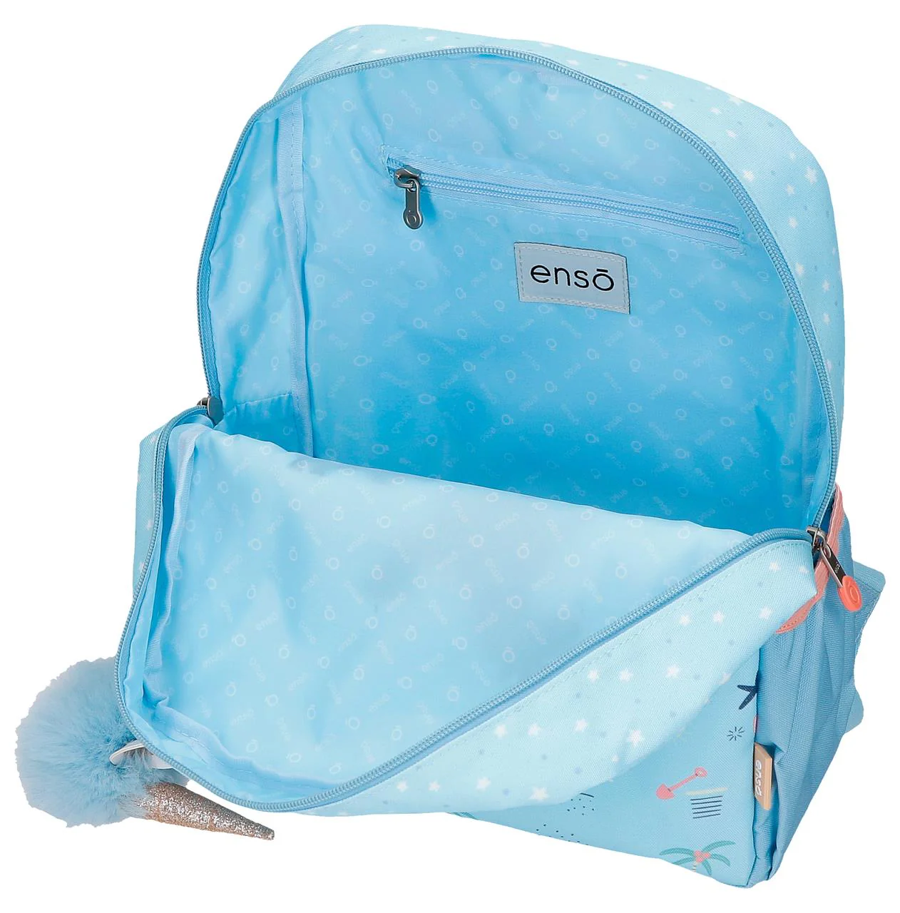 96323T2 MOCHILA ADAP. 32CM. C/CARRO. ENSO MAGIC SUMMER AZUL - Image 2