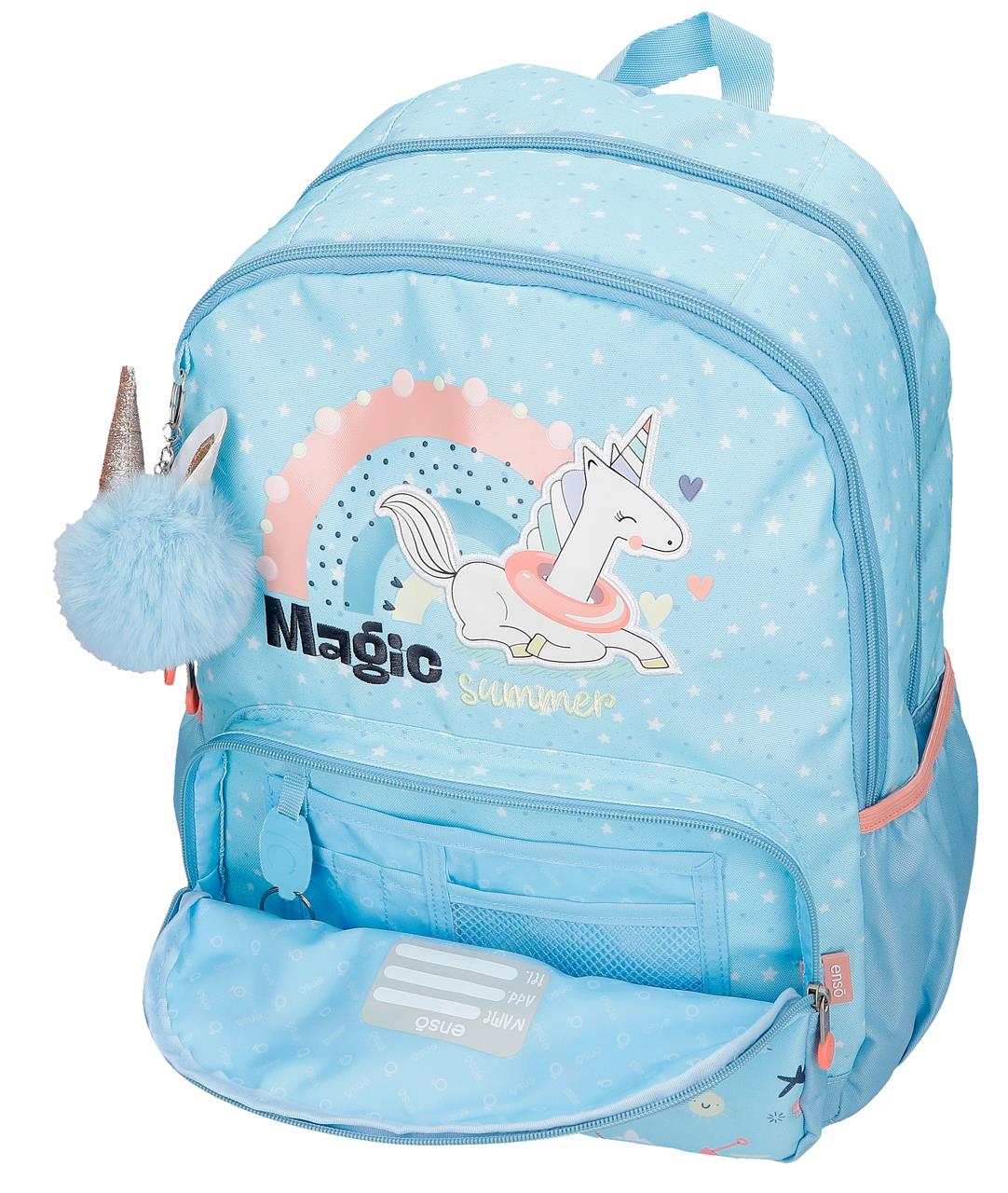 96327D2 MOCHILA ADAP. 44CM. ENSO MAGIC SUMMER AZUL CLARO - Image 2