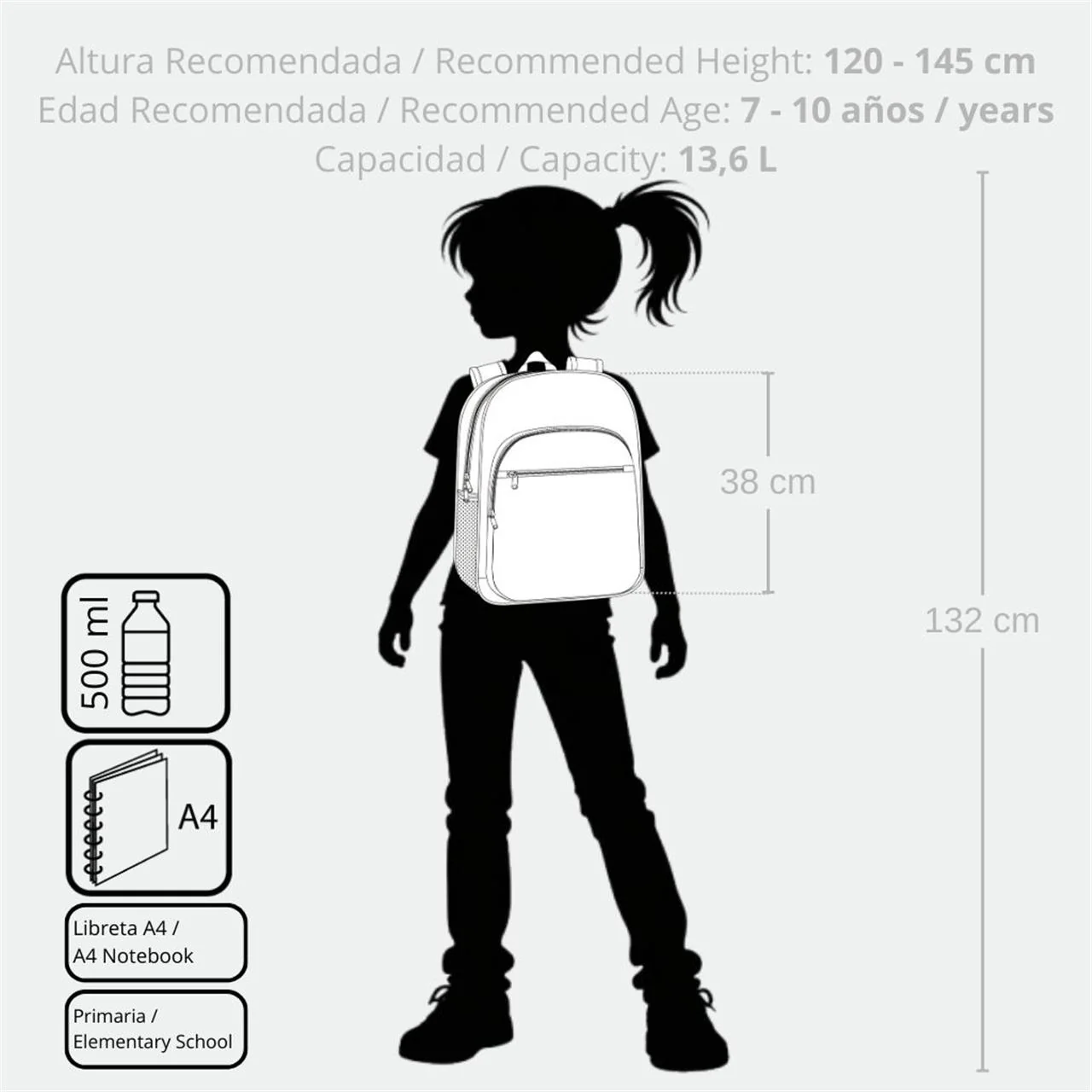 96624T1 MOCHILA ADAP. 38CM. C/CARRO. ENSO GARDEN PARTY - Image 2
