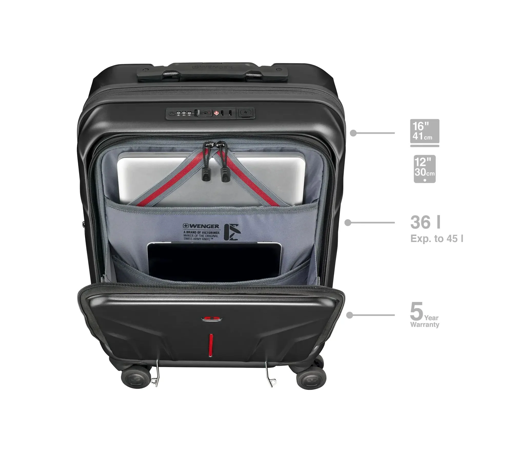 WENGER Maleta de cabina Extensible AMPLIX con bolisllo para PC 54cm - Image 4