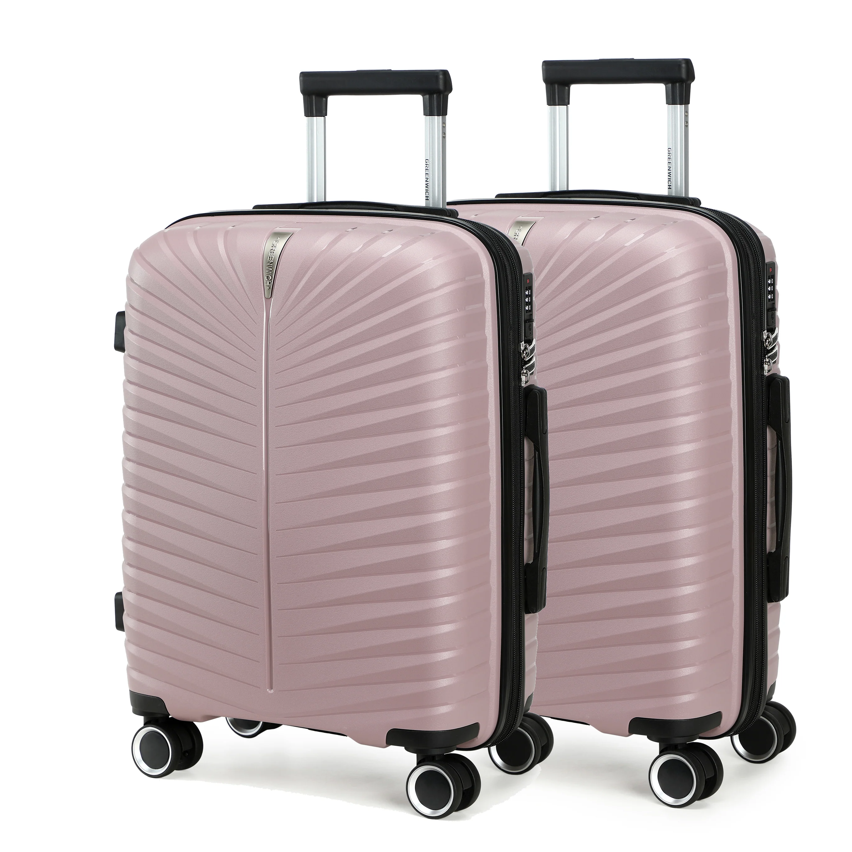 GREENWICH Pack 2 maletas de cabina 55cm expandible BALI Rosa