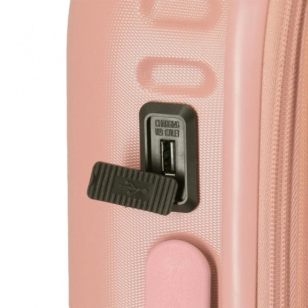 Maleta de cabina Pepe Jeans Carina rosa claro expandible rígida 55cm - Image 11