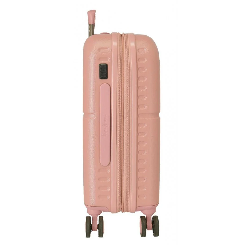 Maleta de cabina Pepe Jeans Carina rosa claro expandible rígida 55cm - Image 2