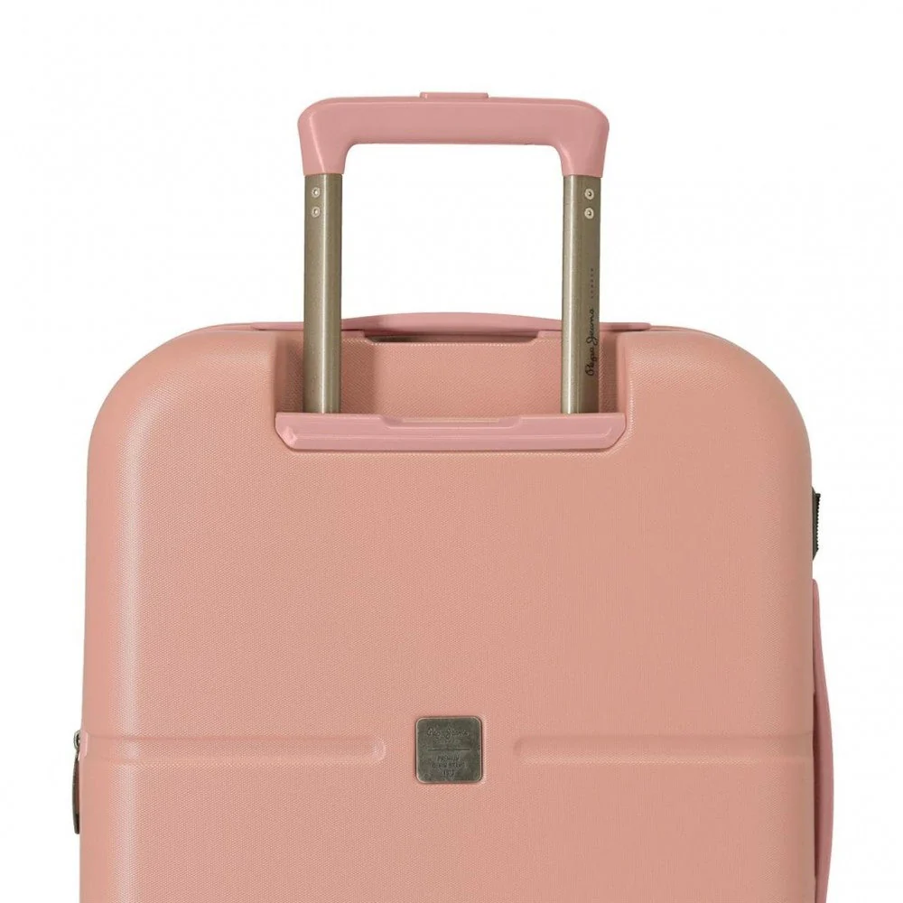 Maleta de cabina Pepe Jeans Carina rosa claro expandible rígida 55cm - Image 3