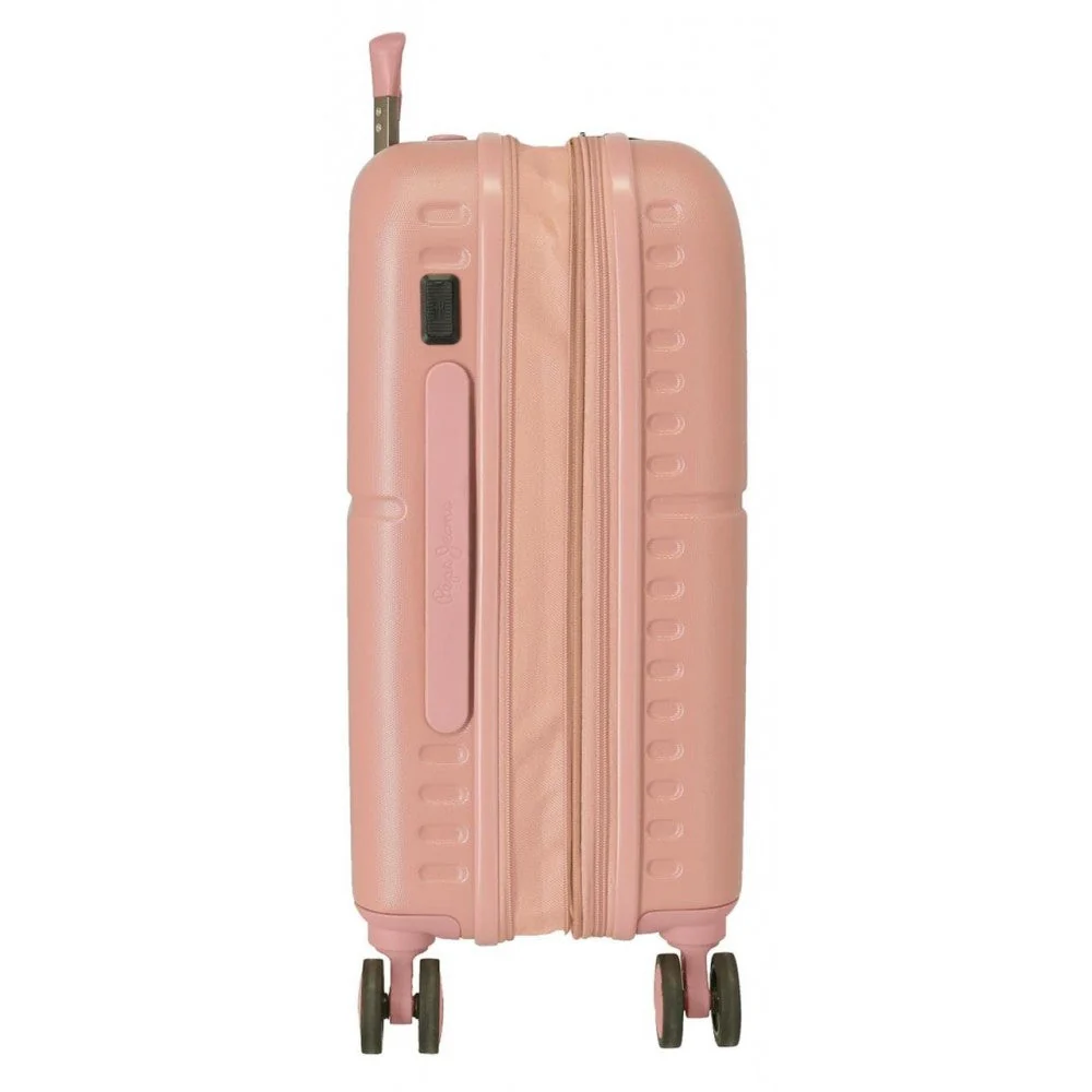 Maleta de cabina Pepe Jeans Carina rosa claro expandible rígida 55cm - Image 6