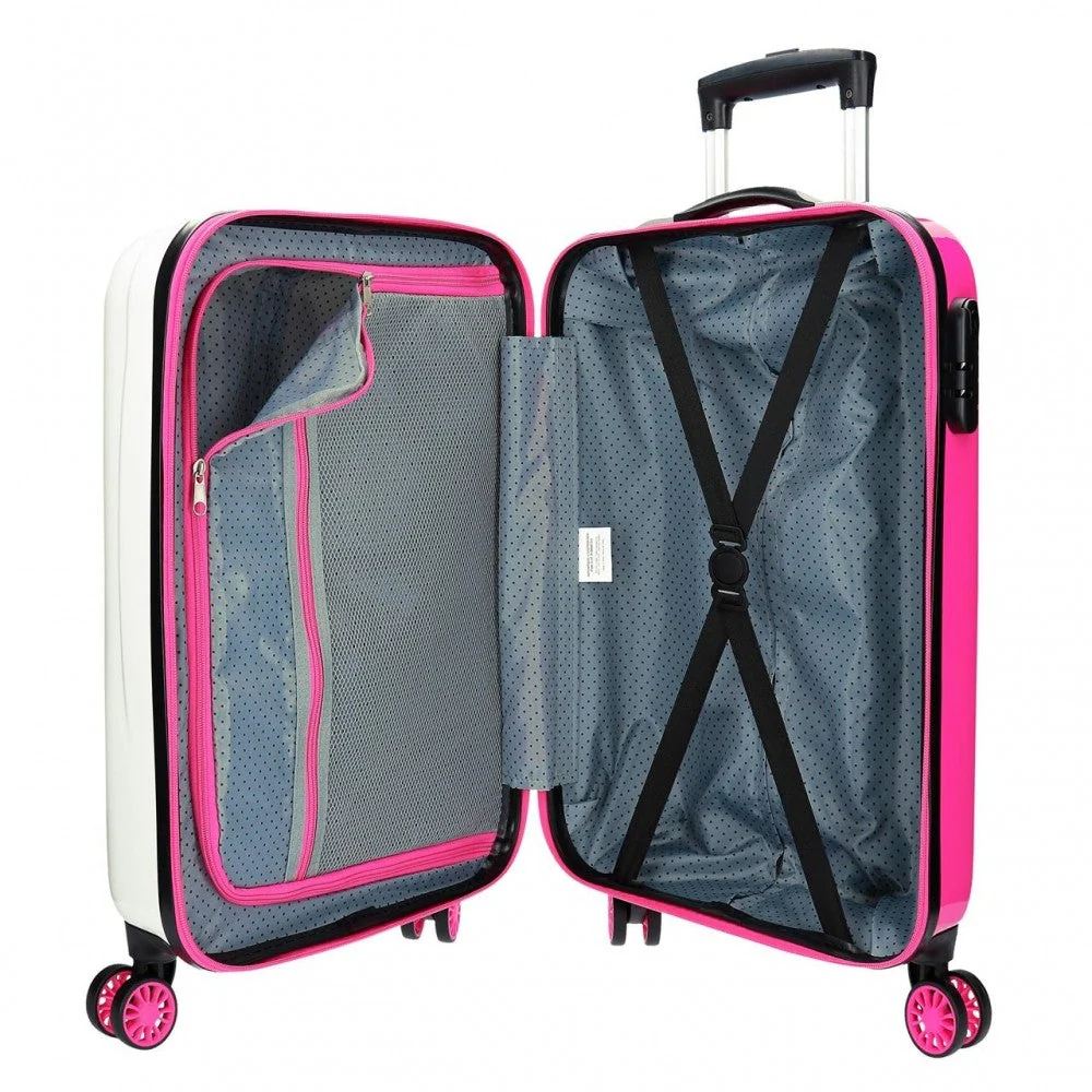 Maleta de cabina rígida 55cm Pepe Jeans Kim bco/negro/fucsia - Image 6