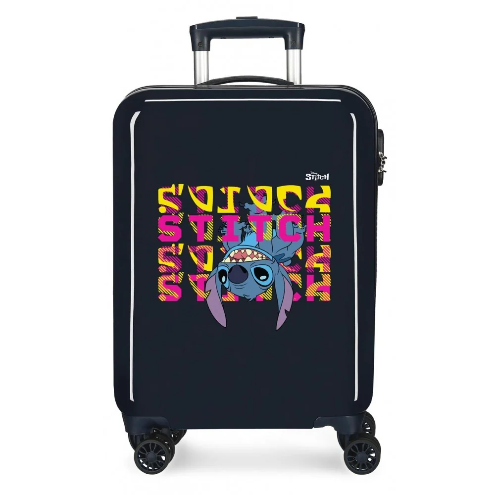 Maleta de cabina rígida Stitch Face down 55 cm marino