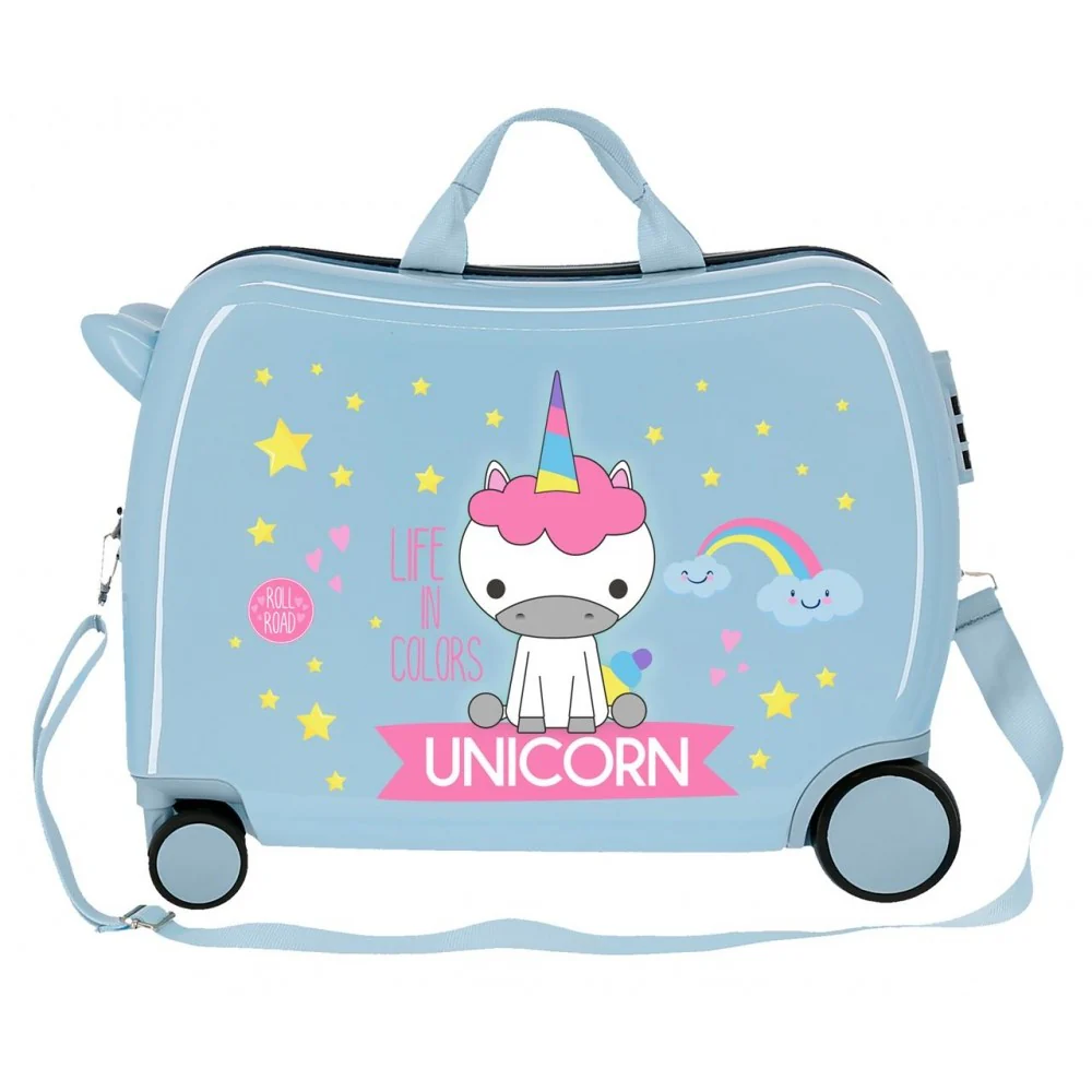 Maleta infantil 2 ruedas multidireccionales Little Me Unicorn Azul Claro - Image 2