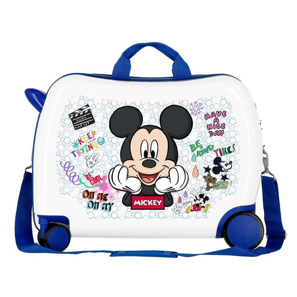 Maleta infantil 2 ruedas multidireccionales  Mickey Be Cool blanco - Image 3