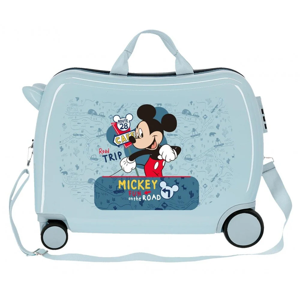 Maleta infantil 2 ruedas multidireccionales Mickey Road Trip Azul Claro - Image 2