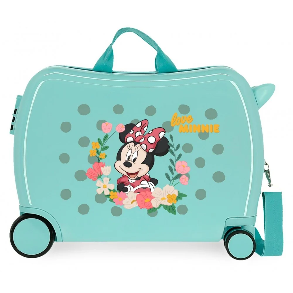 Maleta Infantil Minnie Golden Days con 2 ruedas multidireccionales Turquesa - Image 4