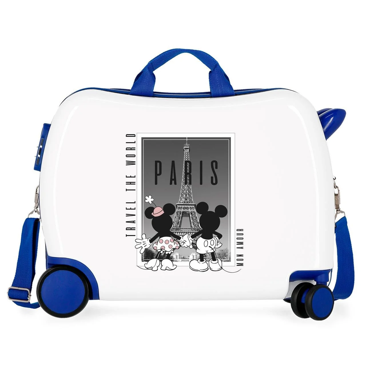MALETA INFANTIL MINNIE Y MICKEY PARIS 2 RUEDAS MULTIDIRECCIONALES BLANCO - Image 4