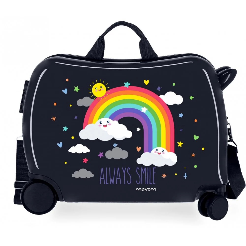 Maleta Infantil Movom Arcoiris Always Smile con 2 ruedas multidireccionales Marino - Image 4
