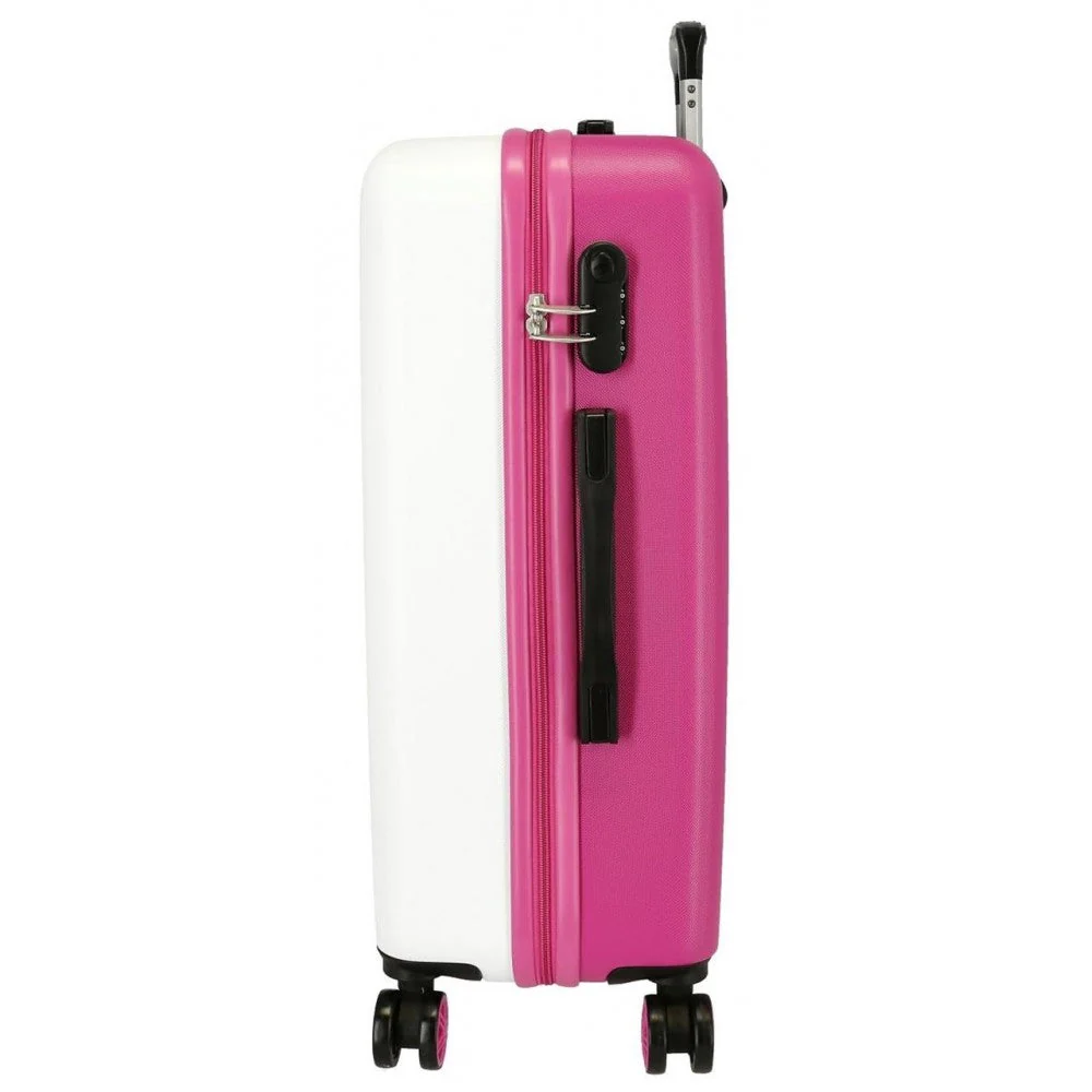 Maleta Mediana Girl Gang Hello Kitty rígida 68cm Blanco y Rosa - Image 3