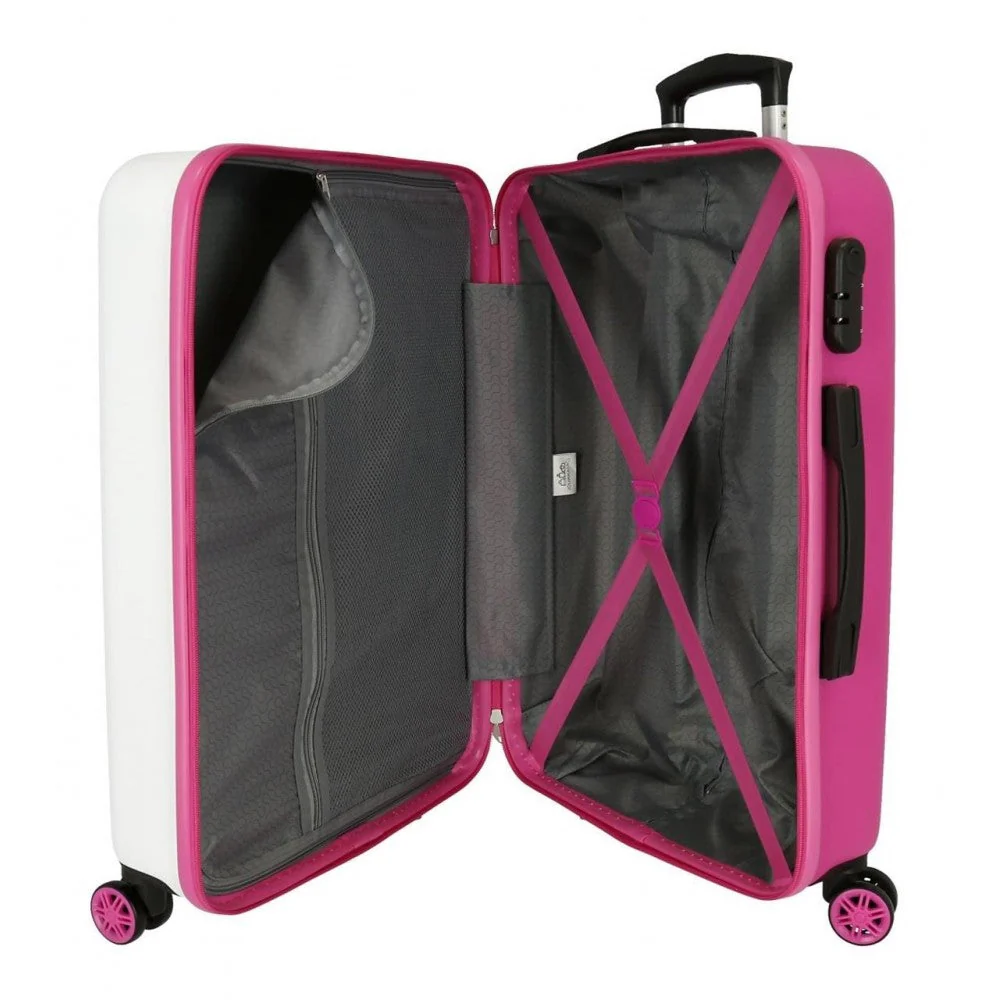 Maleta Mediana Girl Gang Hello Kitty rígida 68cm Blanco y Rosa - Image 5