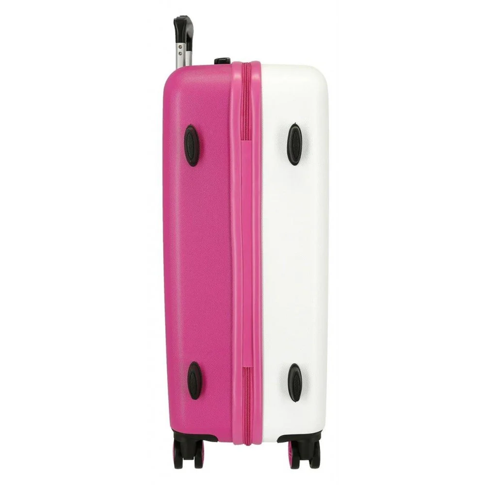 Maleta Mediana Girl Gang Hello Kitty rígida 68cm Blanco y Rosa - Image 8