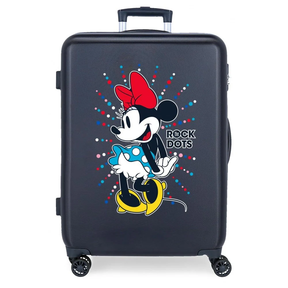 Maleta mediana Minnie rígida 68cm Rock Dots Azul