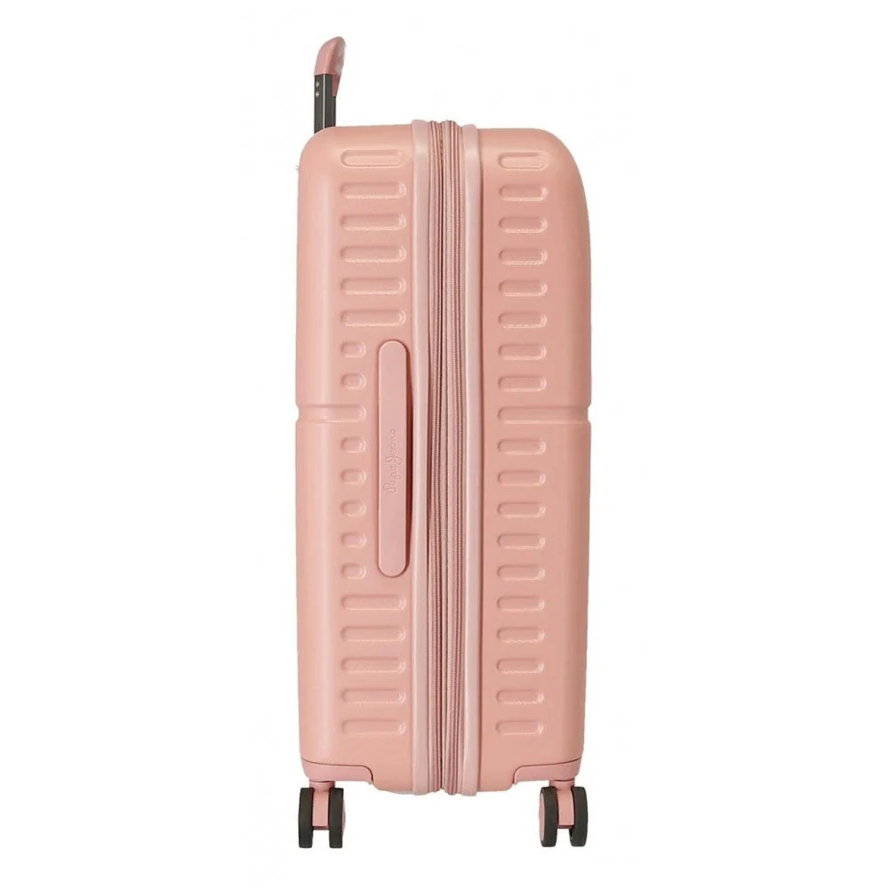 Maleta mediana Pepe Jeans Carina rosa claro rígida 70cm - Image 9