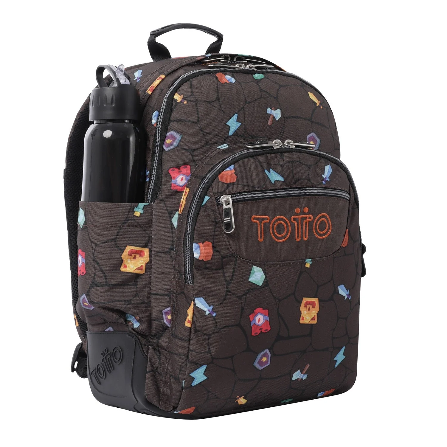 Mochila escolar - Crayoles- 3Y7 - Estampado Videojuego de TOTTO - Image 4