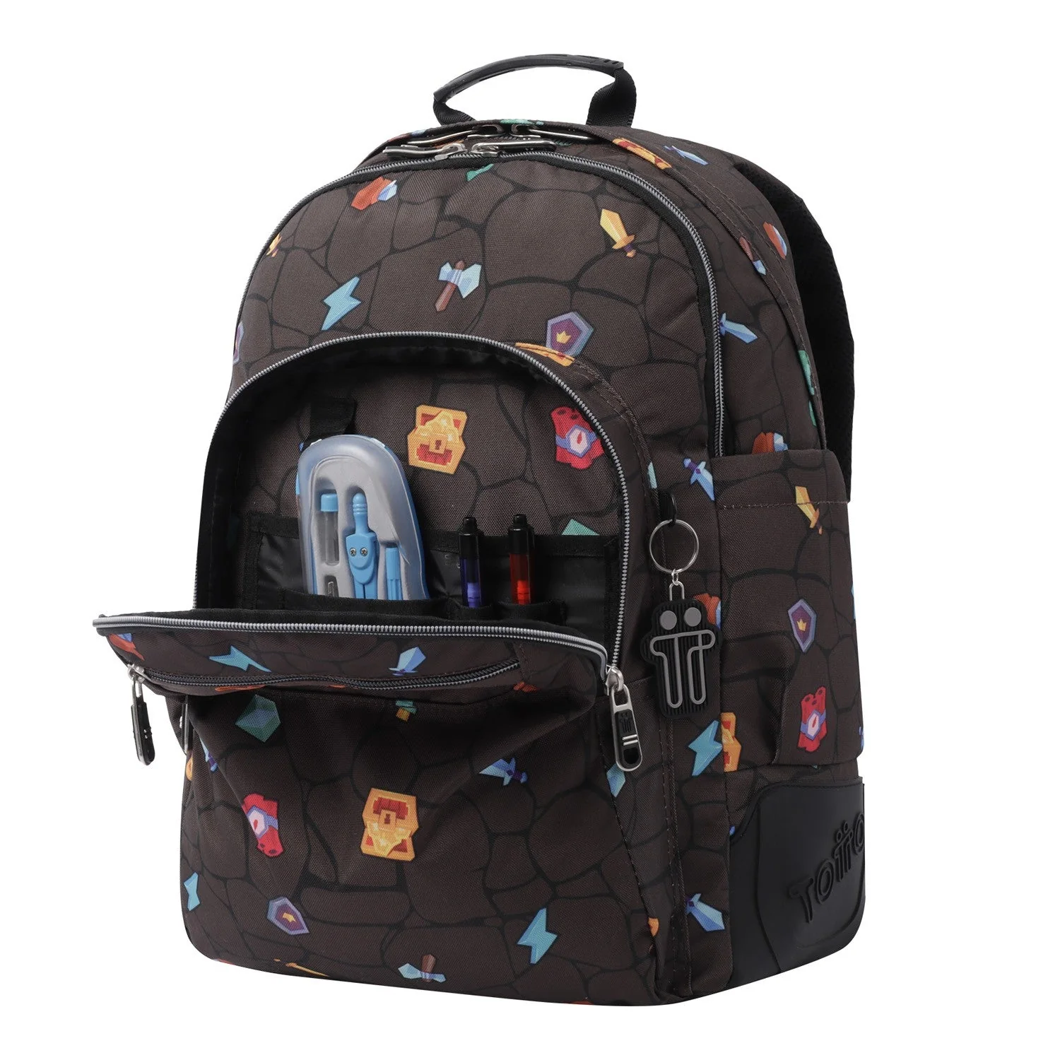 Mochila escolar - Crayoles- 3Y7 - Estampado Videojuego de TOTTO - Image 5