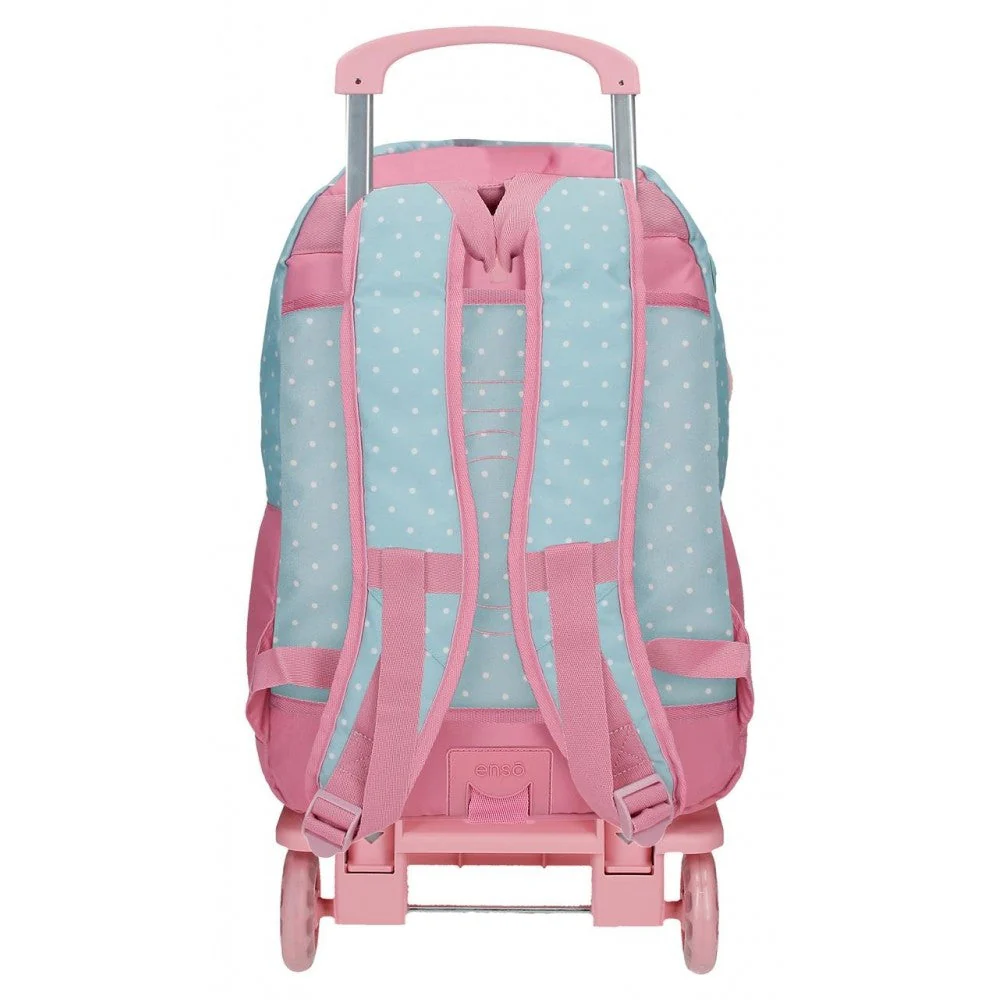 Mochila Escolar Enso Daisy con carro rosa - Image 3