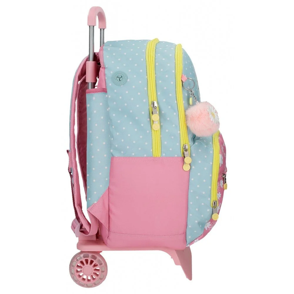 Mochila Escolar Enso Daisy con carro rosa - Image 4