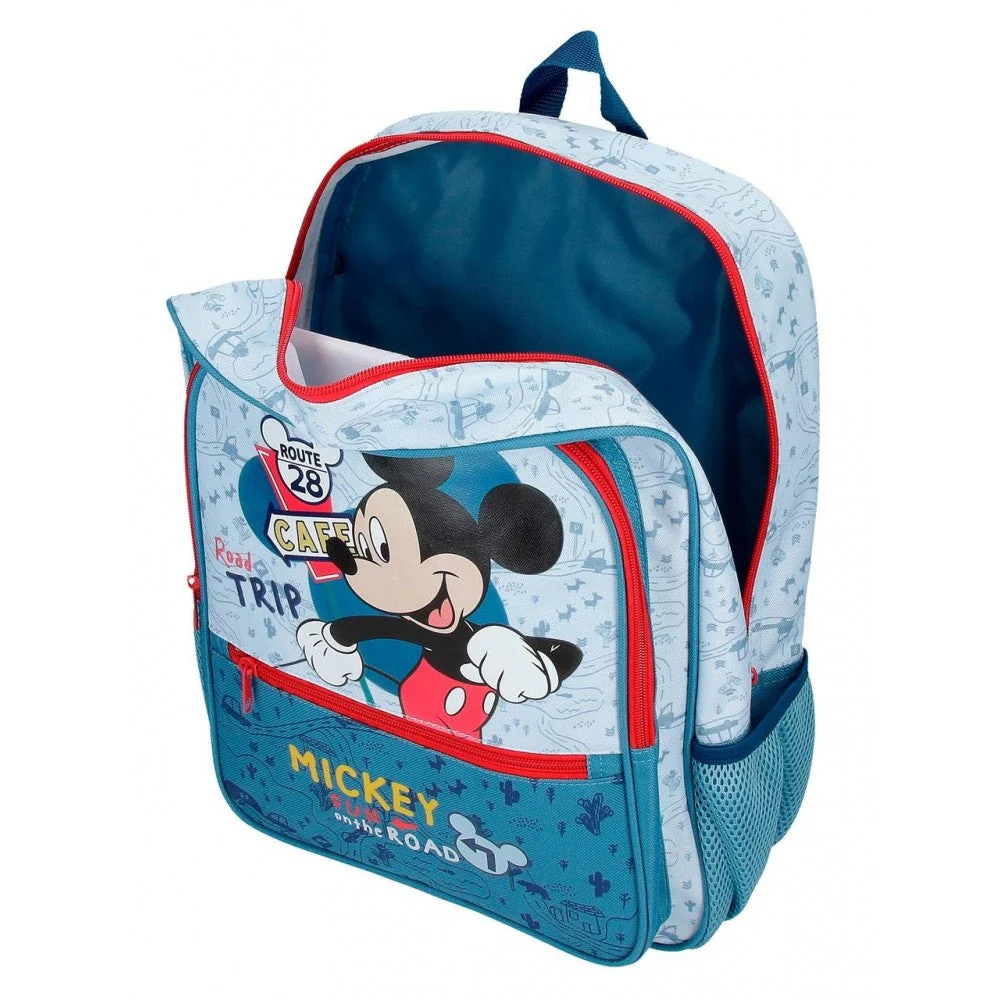 Mochila escolar Mickey Road Trip 38cm con carro - Image 4