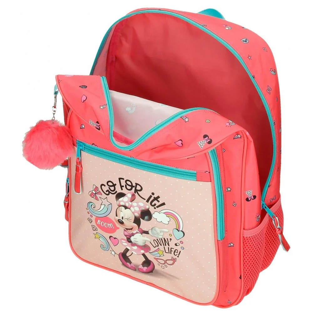 Mochila Escolar Minnie Lovin Life 38cm con Carro - Image 5