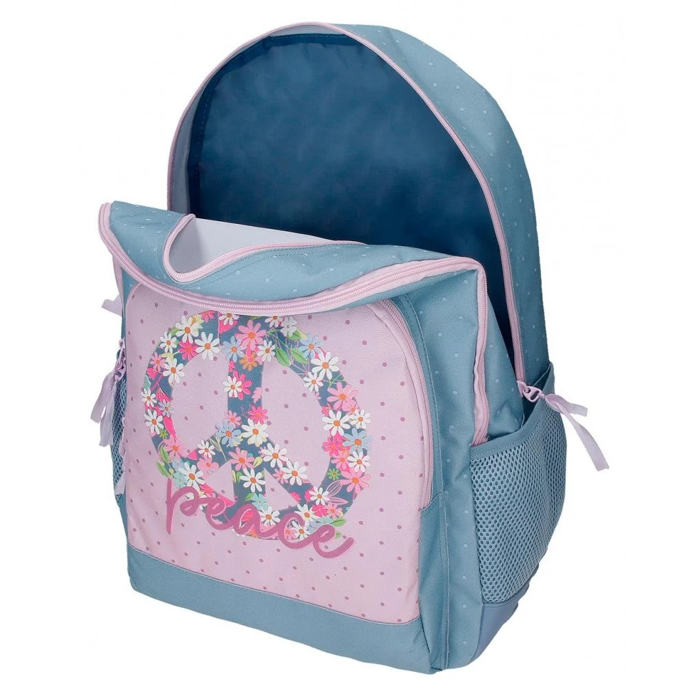 Mochila Escolar Roll Road Peace Dos Compartimentos con carro - Image 5