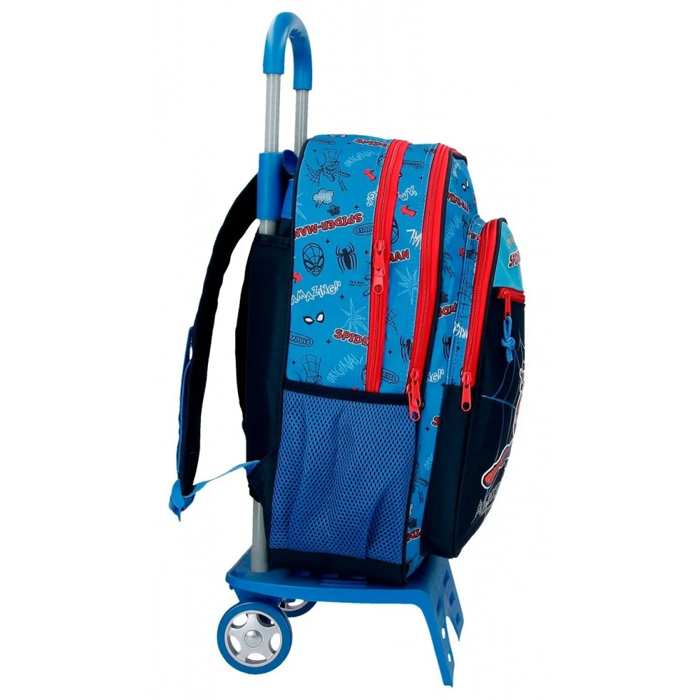 Mochila Escolar Spiderman Totally awesome 42cm Dos Compartimentos con carro - Image 5