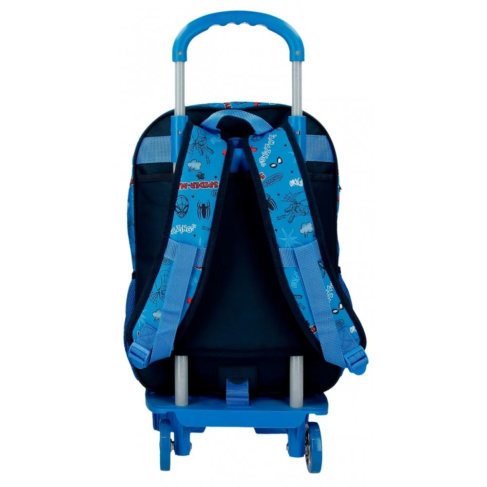 Mochila Escolar Spiderman Totally awesome 42cm Dos Compartimentos con carro - Image 6
