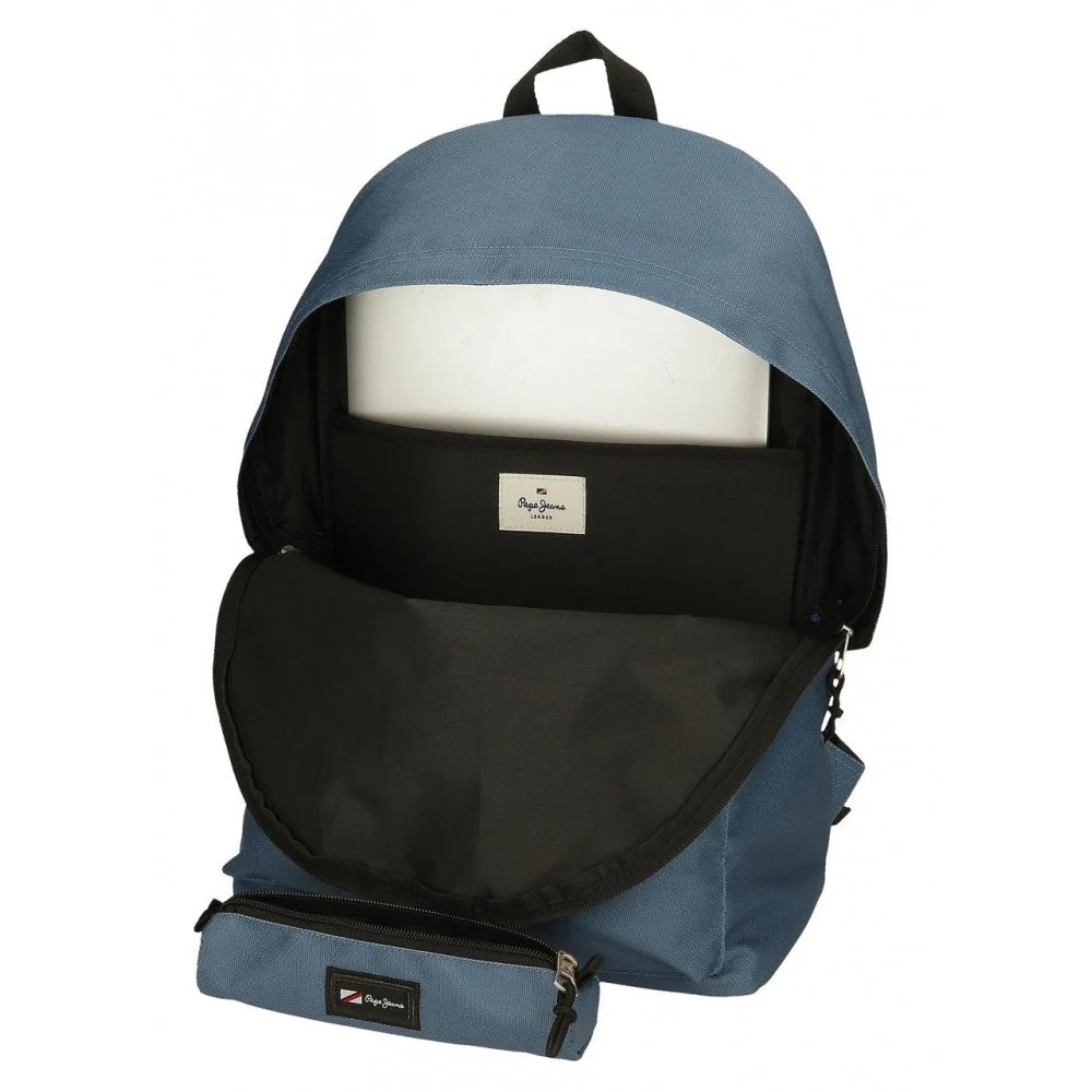 Mochila Pepe Jeans Aris + Estuche azul denim - Image 5
