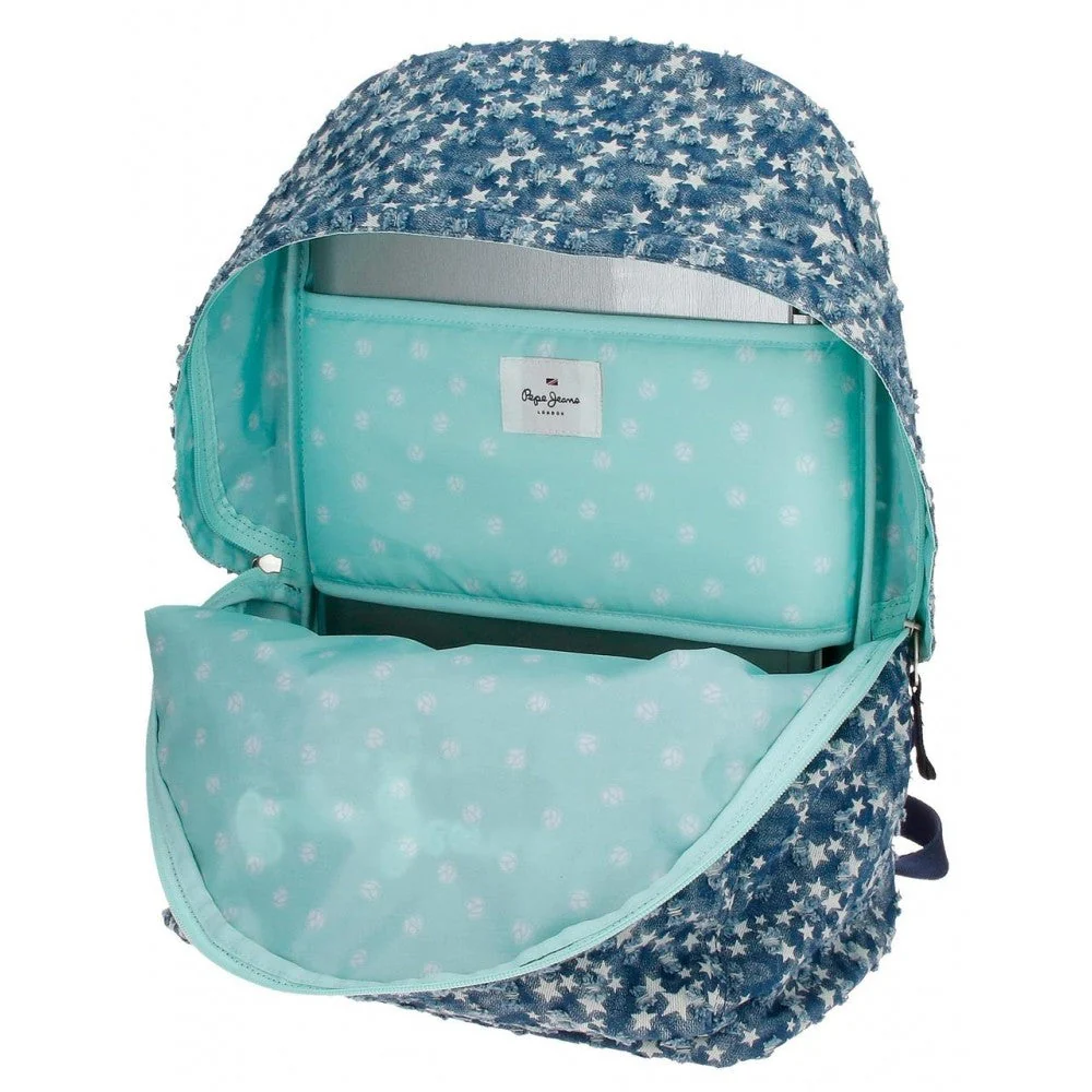 Mochila Pepe Jeans Demin Star  44cm con carro - Image 7