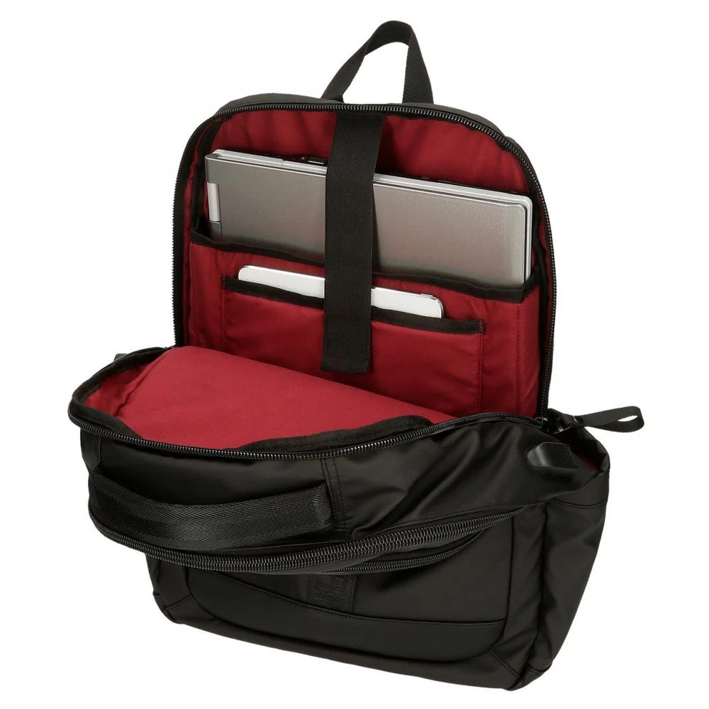 Mochila porta ordenador Pepe Jeans Hoxton tres compartimentos negro - Image 5