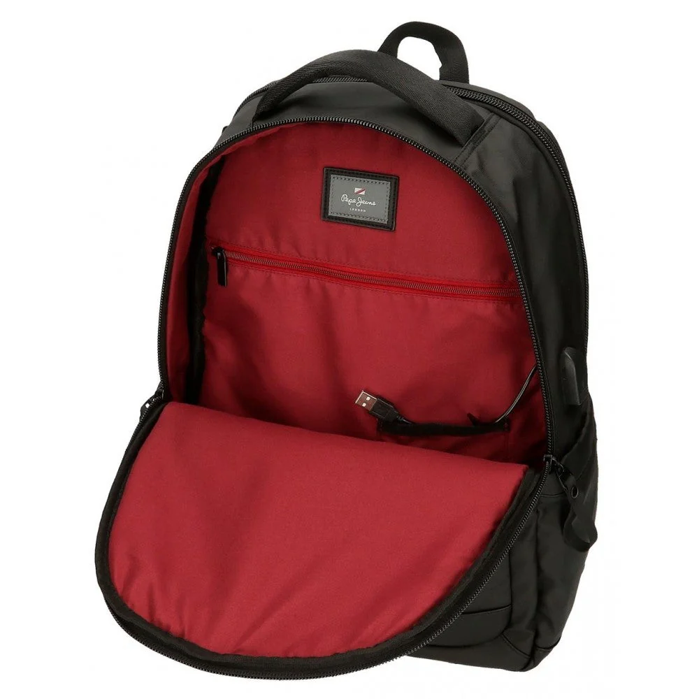 Mochila porta ordenador Pepe Jeans Hoxton tres compartimentos negro - Image 9