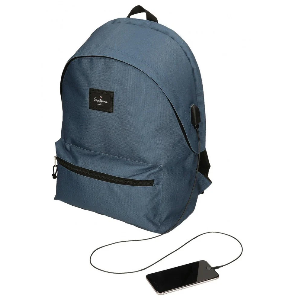 Mochila portaordenador dos compartimentos Pepe Jeans Aris Colorful Azul denim - Image 7