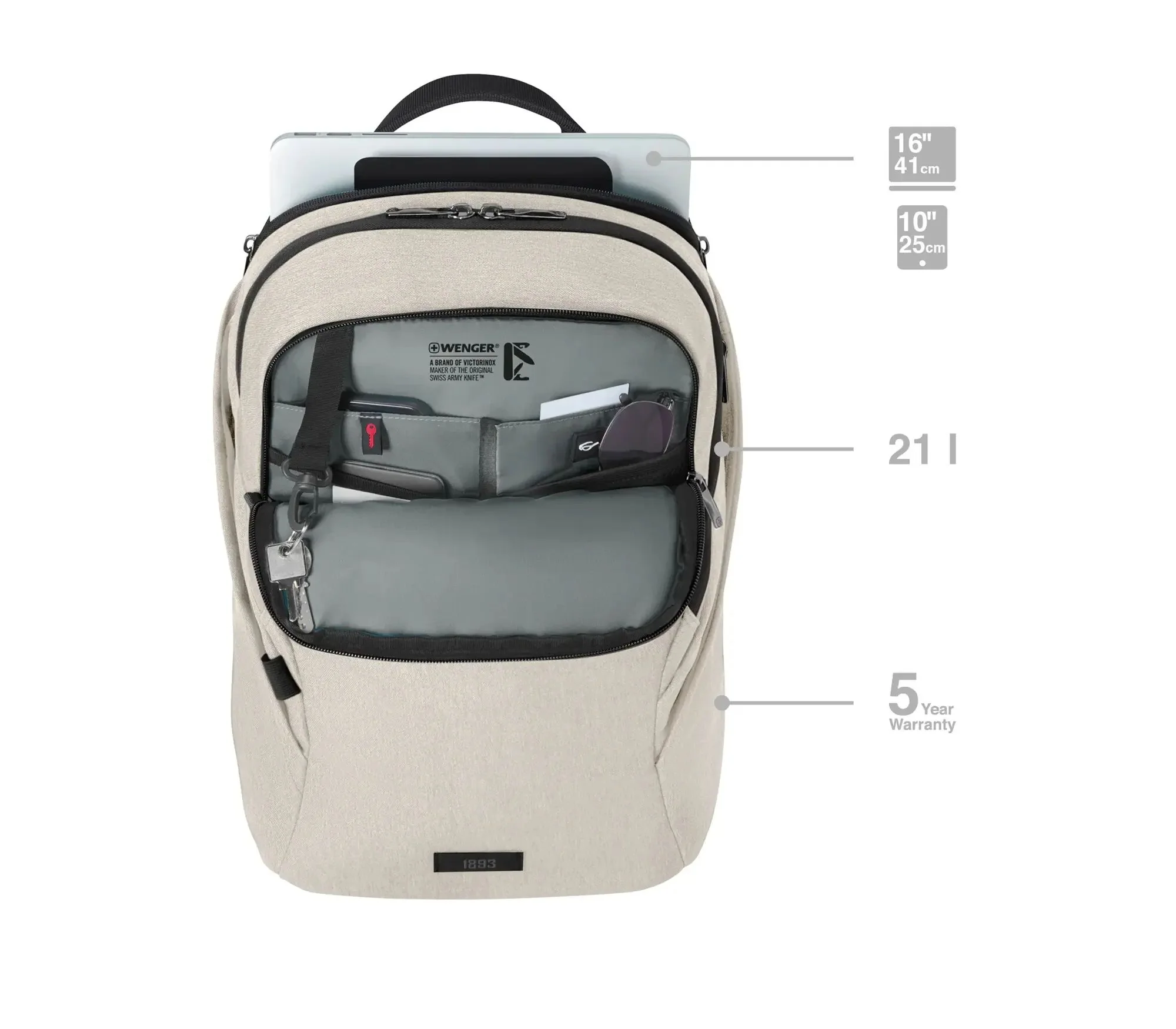 WENGER MX LIGHT Mochila para portátil de 16" con bolsillo para Tablet - Sand - Image 10