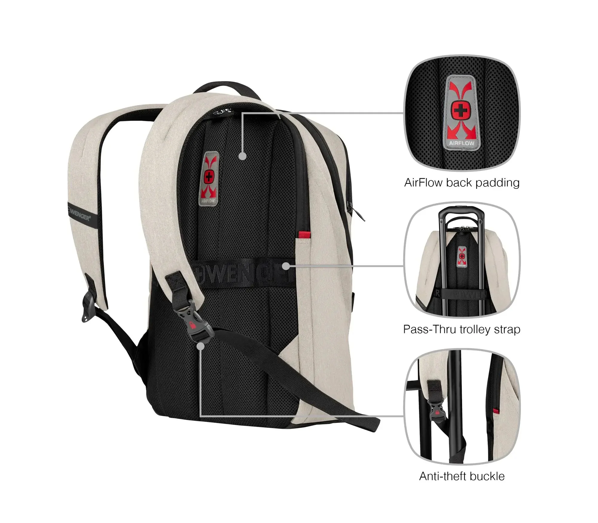 WENGER MX LIGHT Mochila para portátil de 16" con bolsillo para Tablet - Sand - Image 8